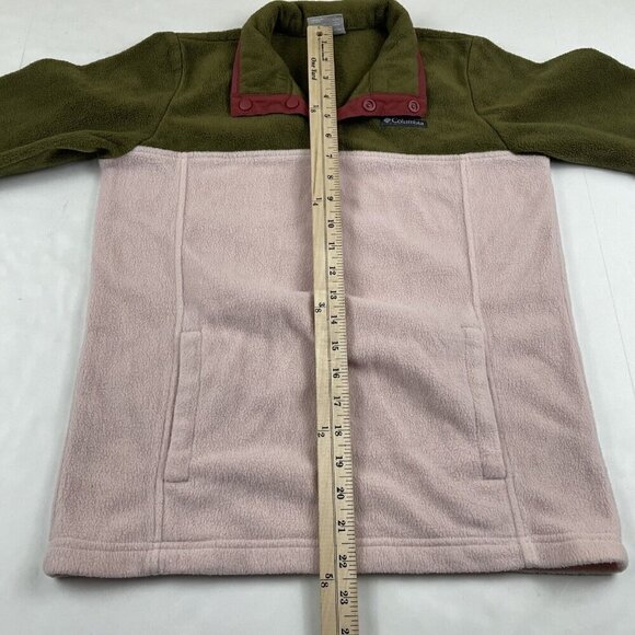 Columbia 1/4 Snap Up Fleece Pullover Girls L (14-16) Pink Brown Sweater - Picture 4 of 10